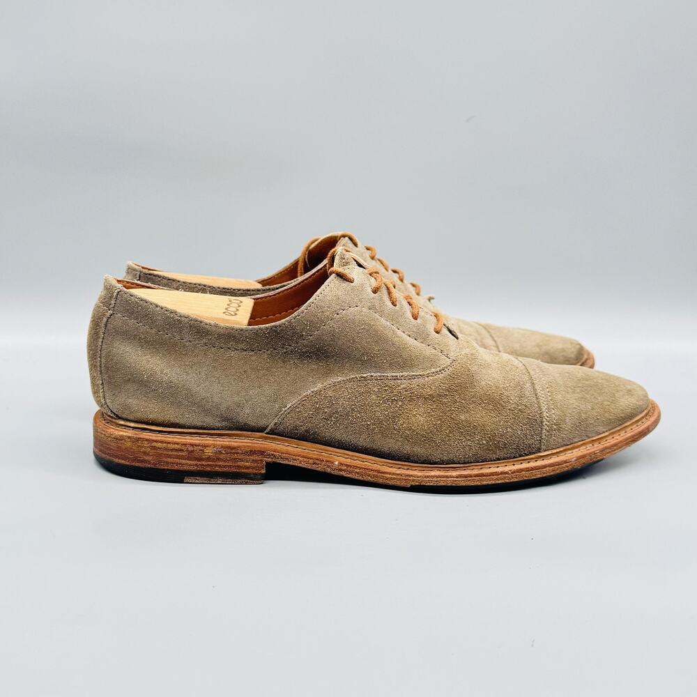 Frye Shoes Mens 10 Brown Suede Cap Toe Oxford Dress Slip On Casual Comfort
